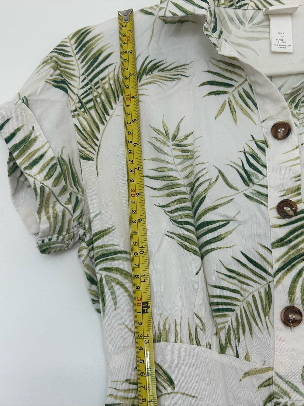 2 for 10$ ☀️Palm print collared dress with a button-down front sz 4 - Picture 12 of 16
